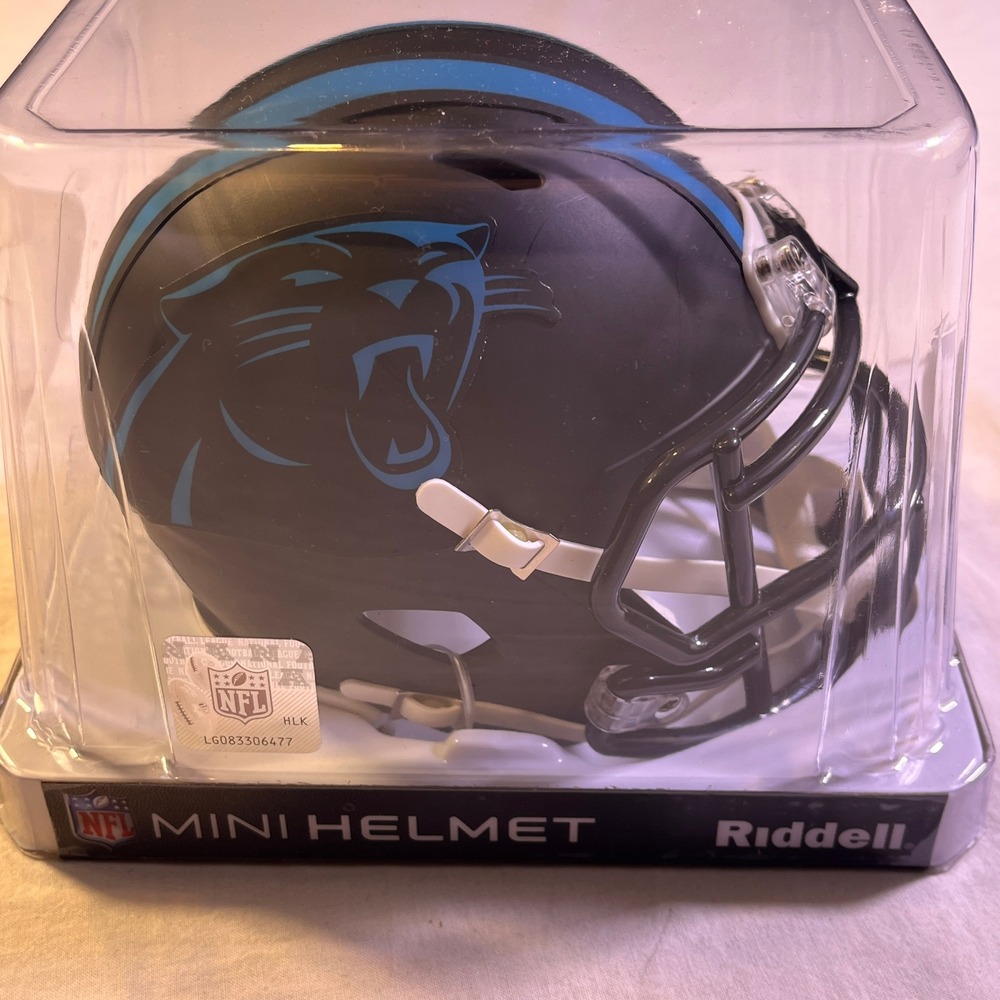 Riddell Mini Helmet Unisex OS Black NEW Carolina Panthers Speed Matte